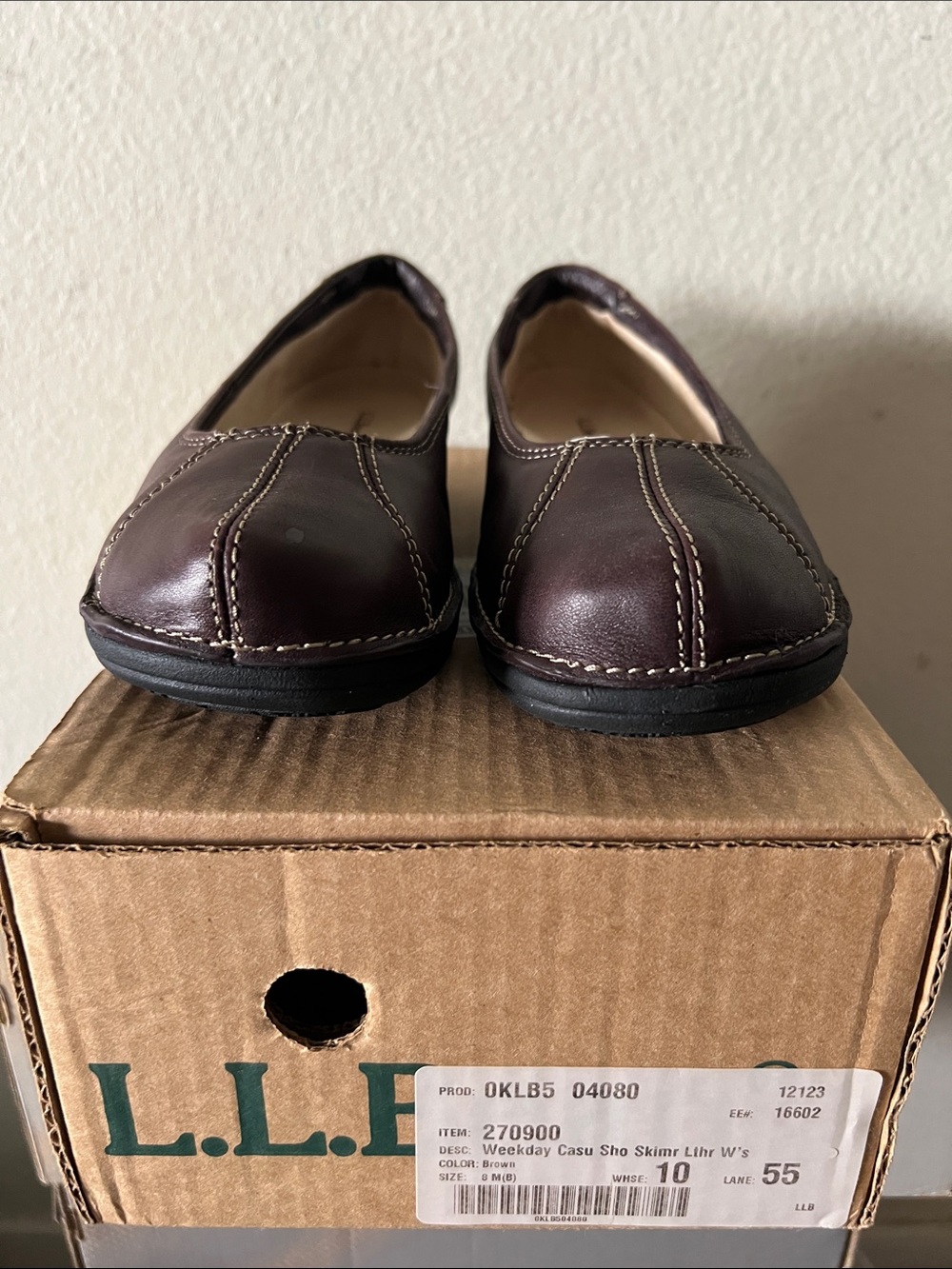 L.L. Bean Women’s Dark Brown Leather Slip-On Loafers